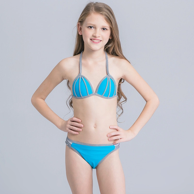 Teen Ages Children Swimsuit Bikini Wholesale Summer Fashion Beachwear Cute Girls Rainbow Swimsuit Bathing Suit Swimwear