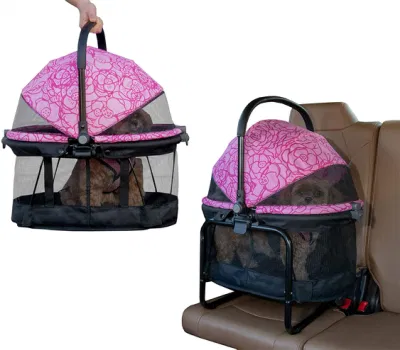 Assento de carro para transporte de animais de estimação com estrutura de assento elevatório para cães pequenos e gatos com ventilação de malha para fácil visualização